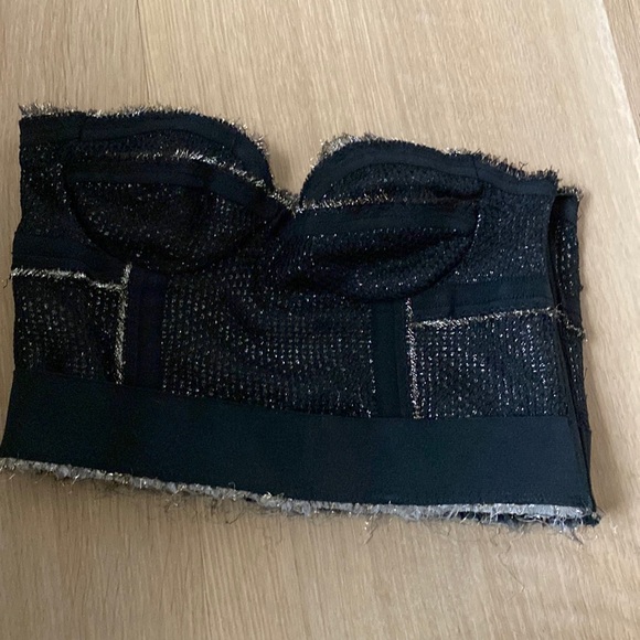 Gorgeous bustier corset by Proenza Schouler mesh & metallic side zip euc Xs - Picture 1 of 5